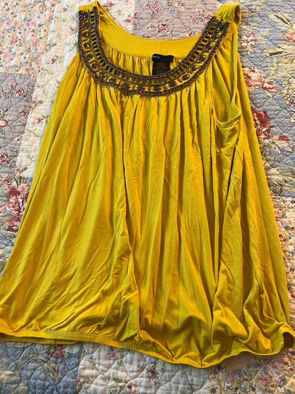Grace Bright Yellow top with Beaded accessories